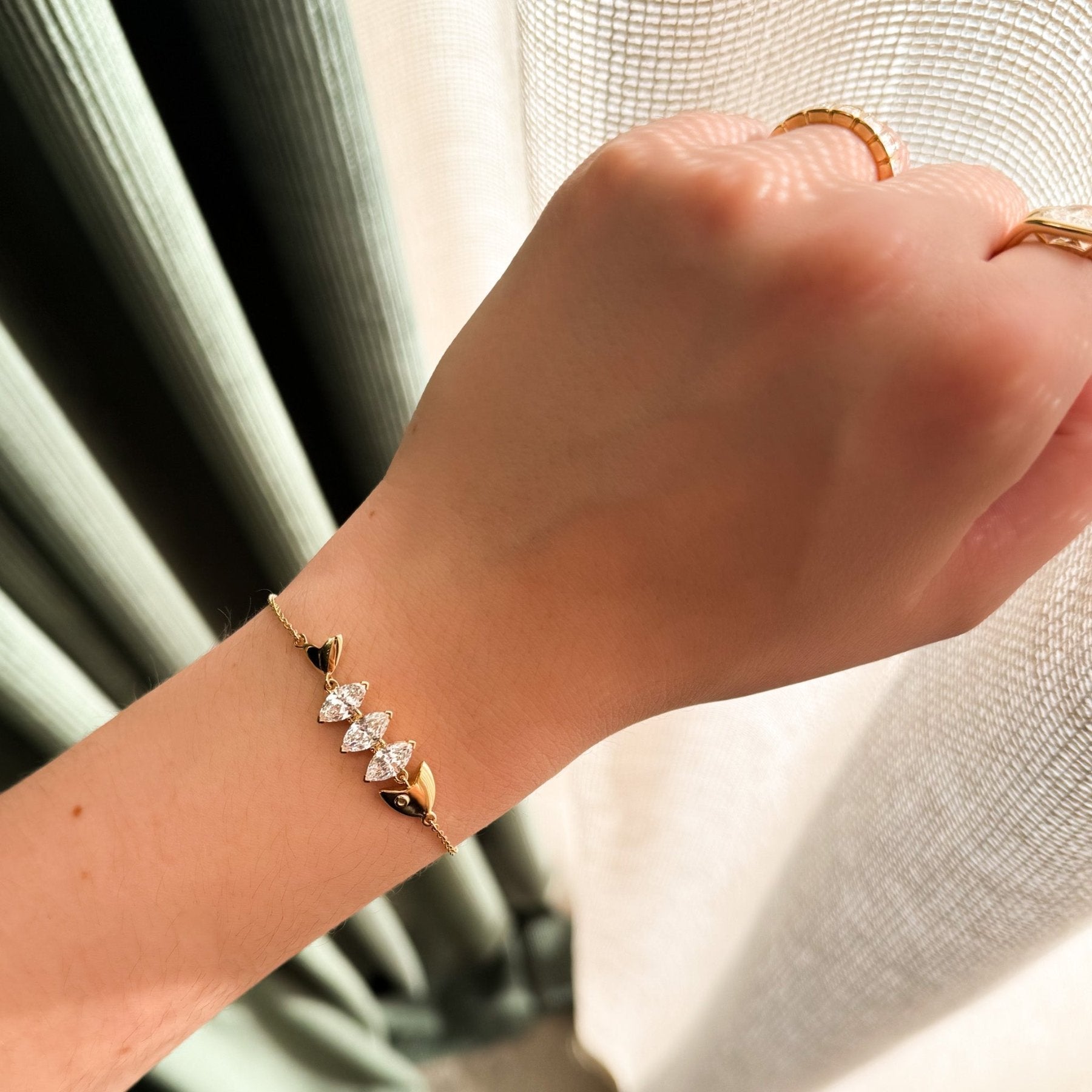Pisces Bracelet with Marquise Cut Diamonds