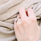 1.75 CT Asscher Cut Moissanite Three Stones Engagement Ring
