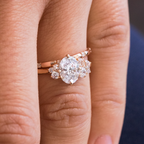 1.33 CT Oval Cut Unique Cluster Moissanite Engagement Ring