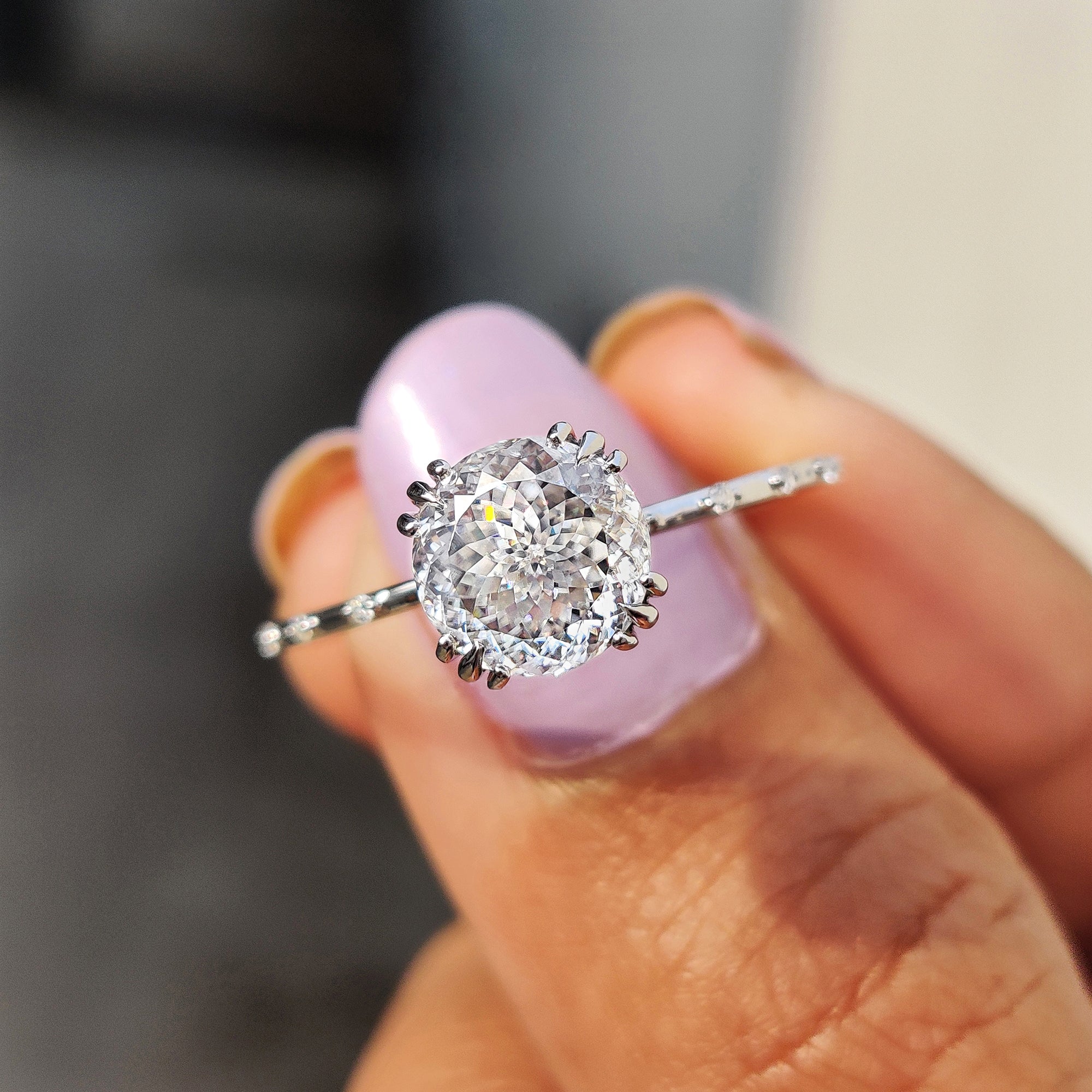 Solitaire Portuguese Cut Vintage Antique Engagement Ring Main image