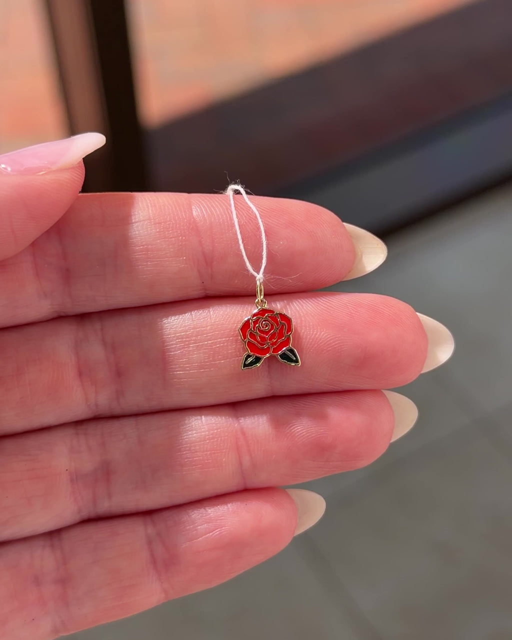 Rose Charm Flower Birth Jewelry,  Special Gift for Birth
