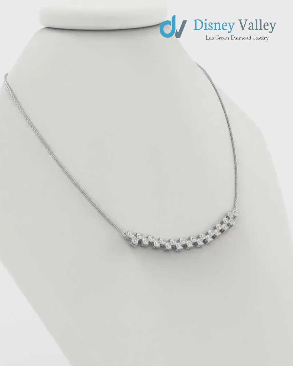 gold Lab grown diamond Necklace Round diamond necklace for wedding occasion