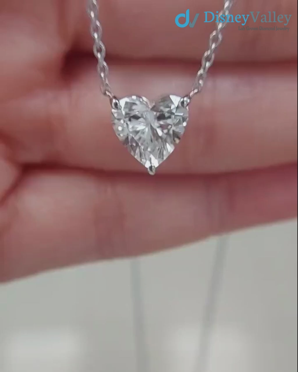 2.00 Ct Heart Cut Diamond Solitaire  Necklace