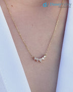 5 pear diamond Gloria Curved Diamond Necklace