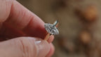 Solid Gold Two Tone Marquise Moissanite Engagement Ring, Unique Proposal Ring
