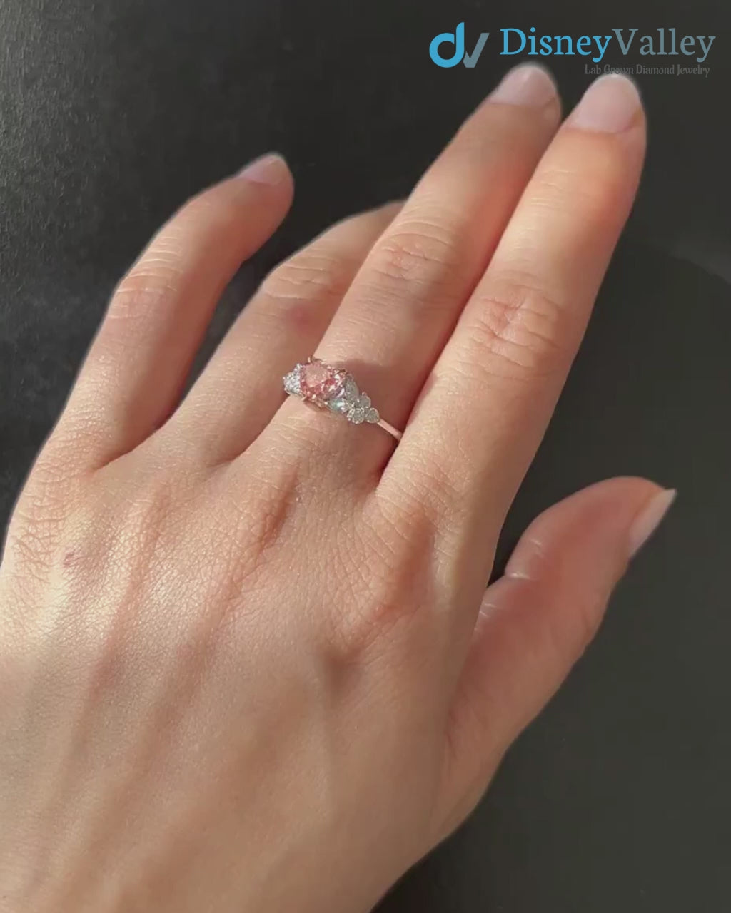 Pink Diamond Lab Grown Diamond Heart Shape Engagement Ring Jewelry Gifts Stackable Ring