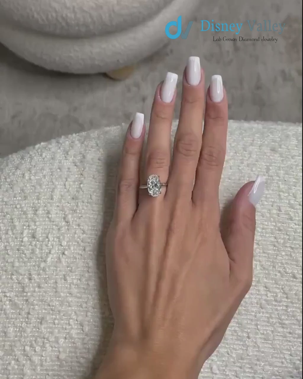4 Carat Oval Cut Lab Grown Diamond Solitaire Engagement Ring