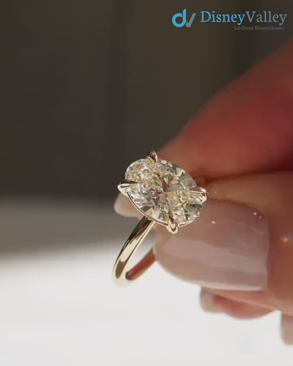 Oval Lab Grown Diamond Engagement Ring Solitaire Wedding Ring 1st Anniversary Ring