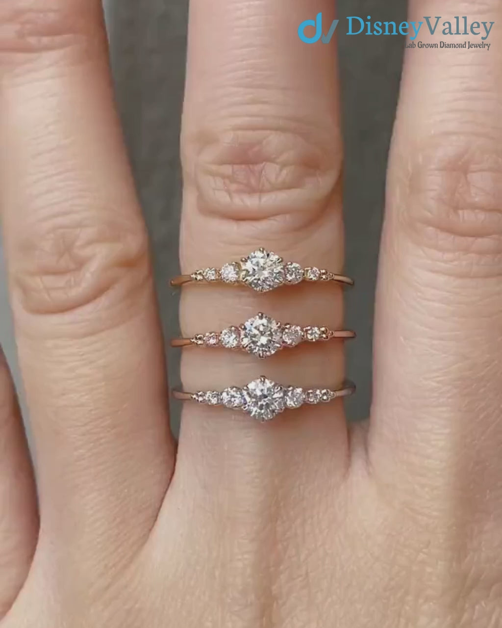 Round Brilliant Cut lab grown Diamond Dainty engagement ring