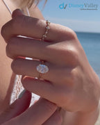 Oval Cut white lab grown single diamond slim wedding ring