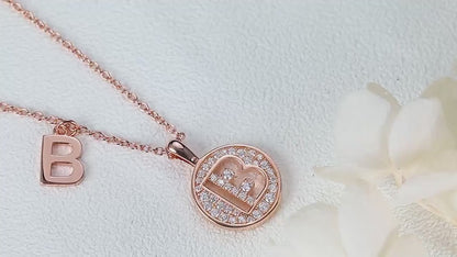 Personalized "B" latter diamond necklace