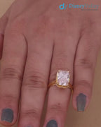 3 ct Radiant Cut Pink Lab Grown Diamond Engagement Ring Tulip Design Promise Ring