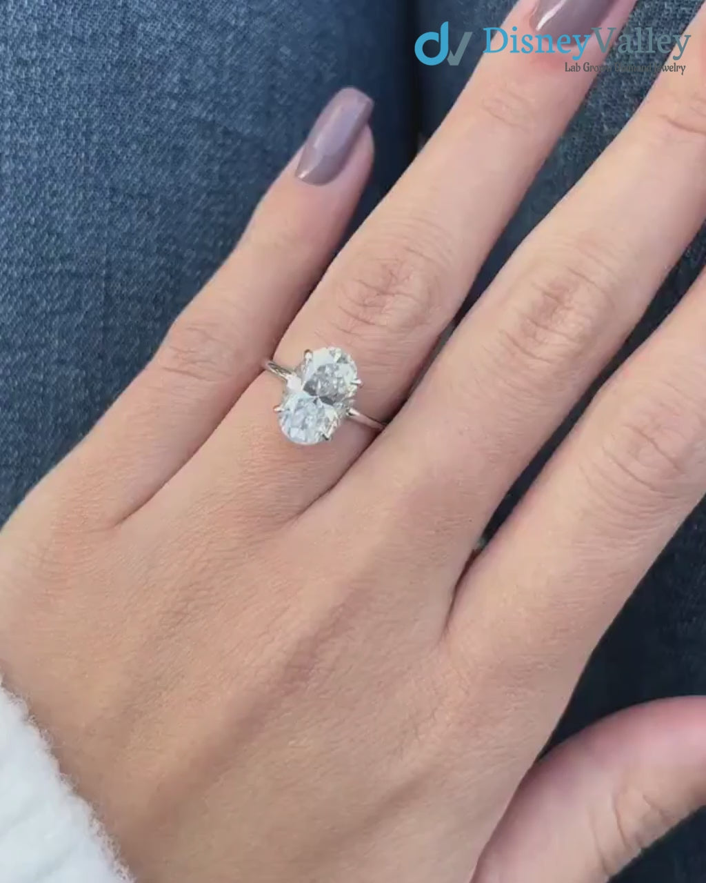 Hidden halo engagement ring 3 carat solitaire oval moissanite ring