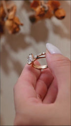Radiant Cut Moissanite Wedding Band Set eternity wedding band