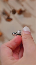 Solid Gold 4mm Wide Band Bezel Marquise Moissanite Engagement Ring