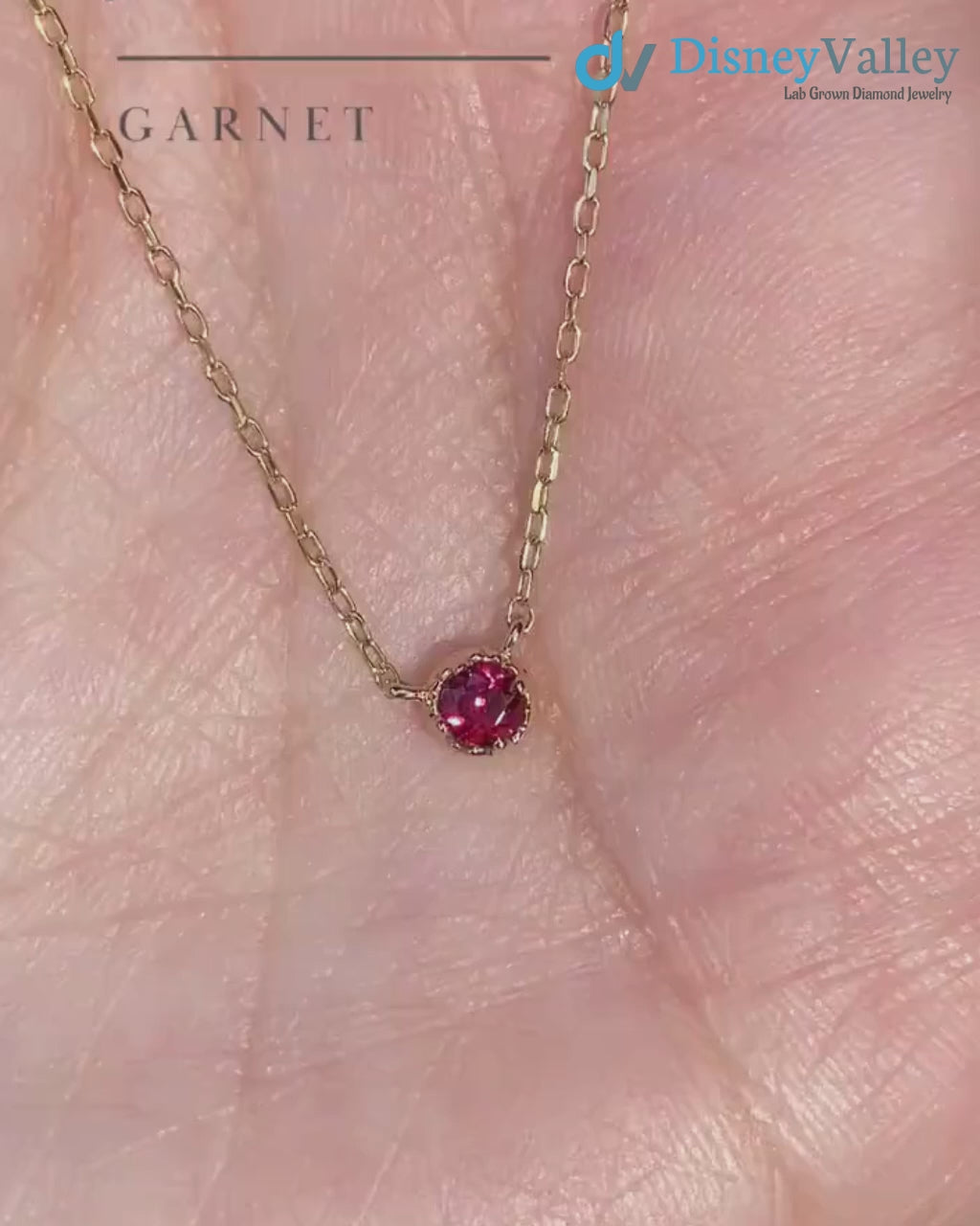 Birthstone Gemstone Necklace, 14k yellow gold 1st Birthday, Push Gift,