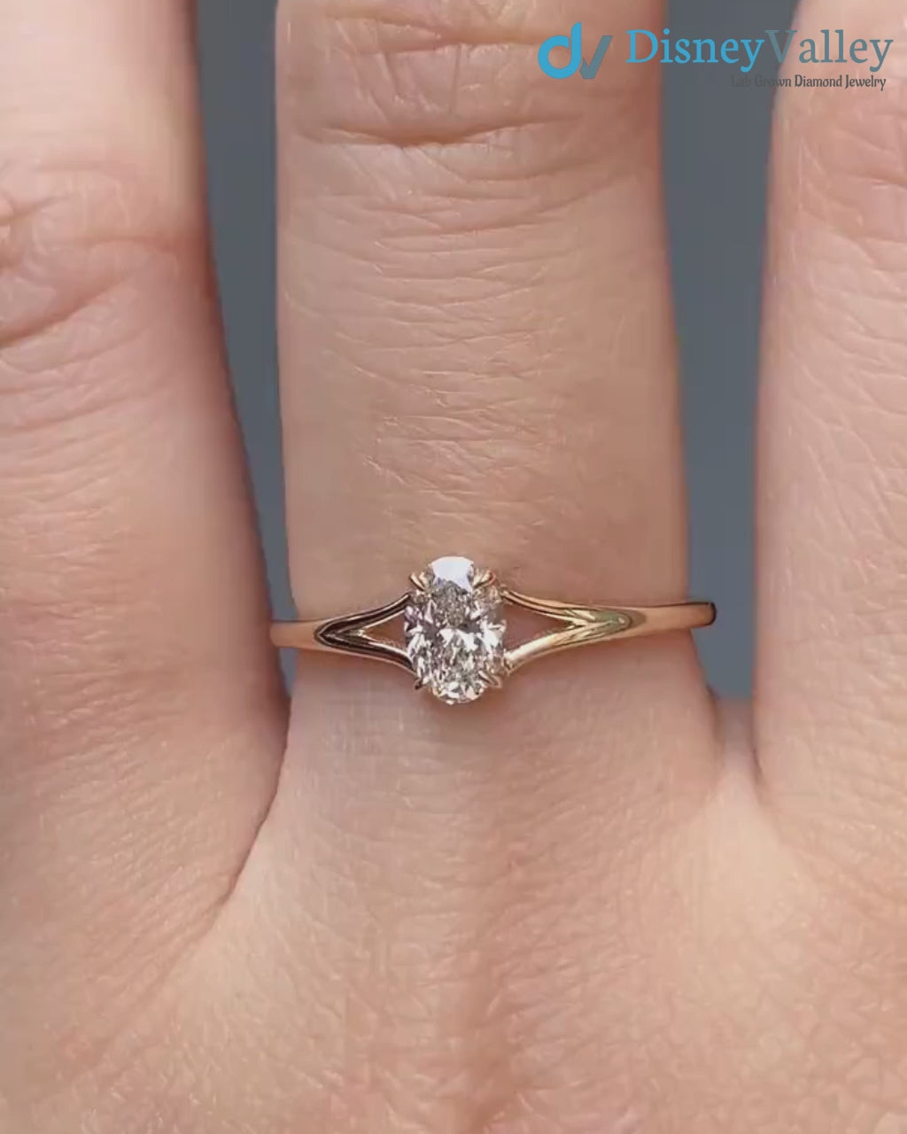 Minimalist 1 ct Oval brilliant lab grown diamond solitaire engagement ring