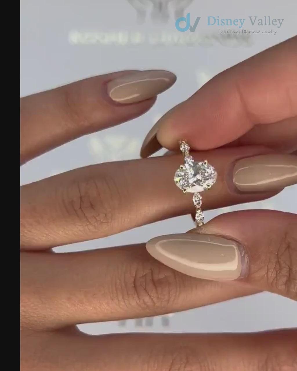 2 Carat IGI Certified Lab Grown Oval Cut Diamond Hidden Halo Engagement Ring