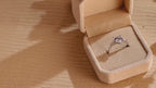 Solid Gold Heart Moissanite Engagement Ring with Trapezoid Accent