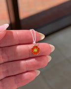 Poppy Charm Flower Birth Jewelry,  Special Gift for Birth