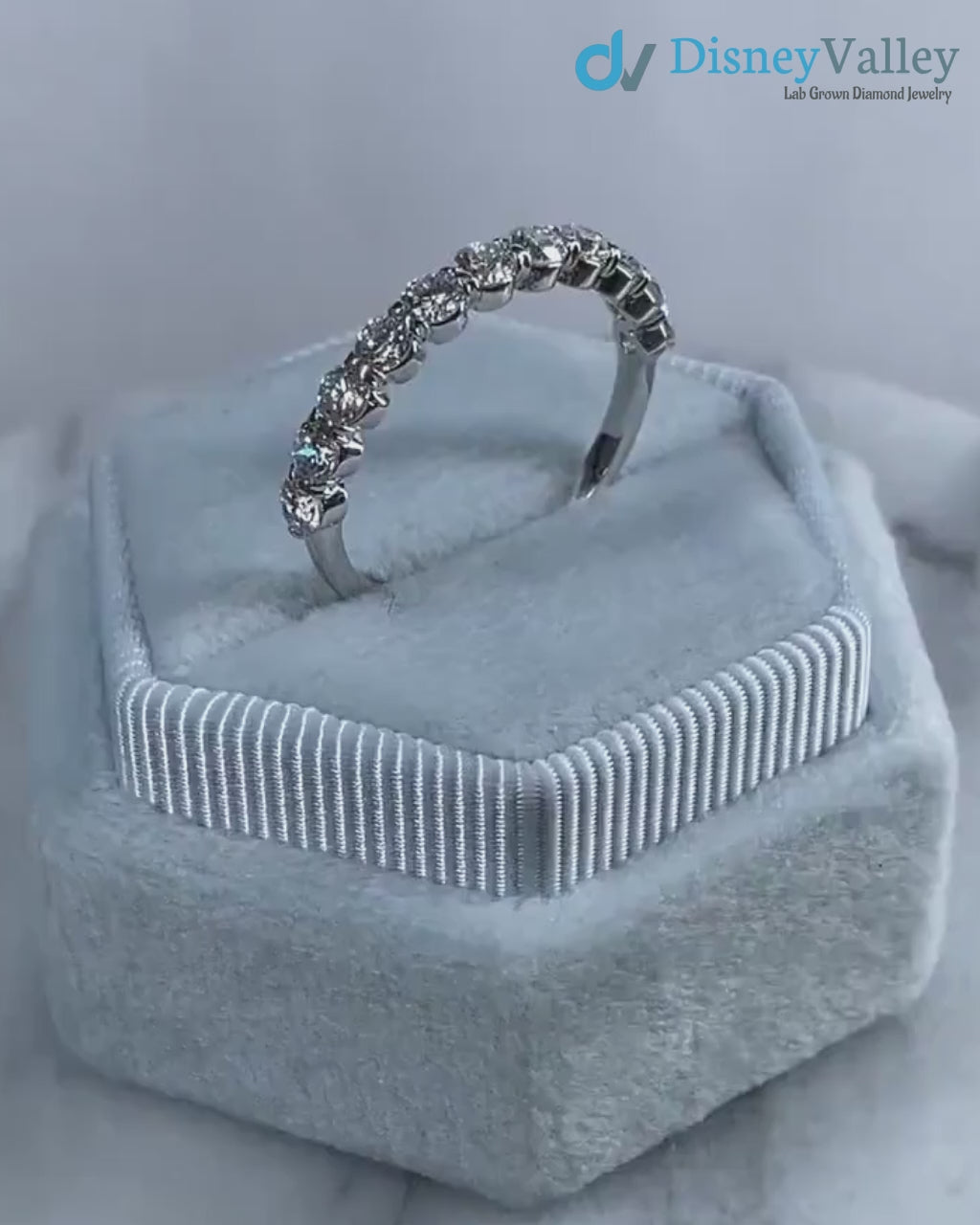 1 Carat Lab Grown Diamond Half Eternity Wedding Ring