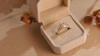 Solid Gold Emerald Cut Moissanite Engagement Ring and Wedding Band Set, Bridal Set