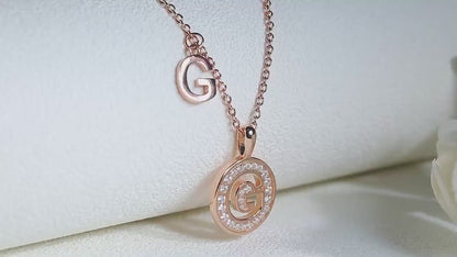 Personalized "G" latter diamond necklace