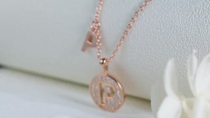 Personalized "P" latter diamond necklace