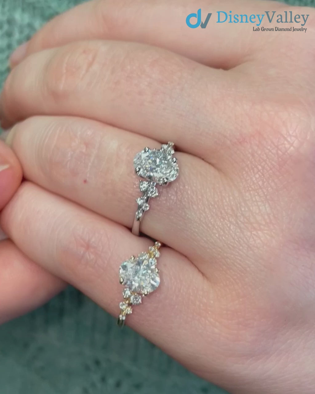 1.5 carat serephina oval cut cluster moissanite wedding ring