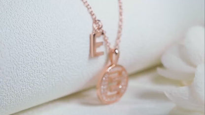 Personalized "E" latter diamond necklace