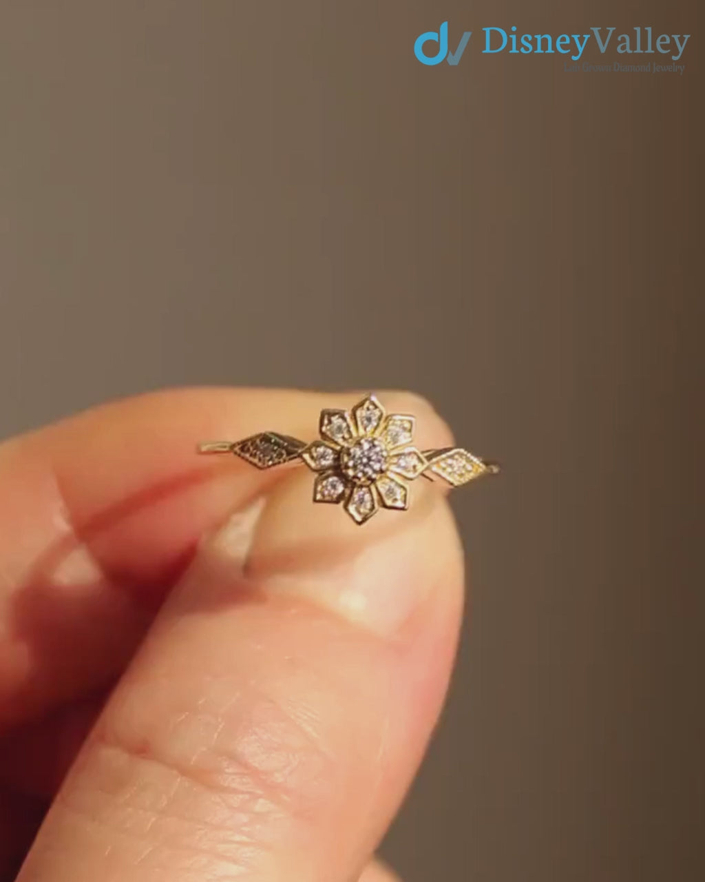 Edelweiss Floral Vintage Round cut diamond engagement ring