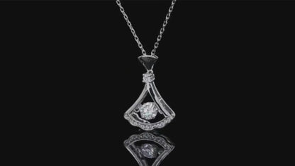 0.5ct 5mm Round Glamour Unleashed: Moissanite Pendant Statement Necklace