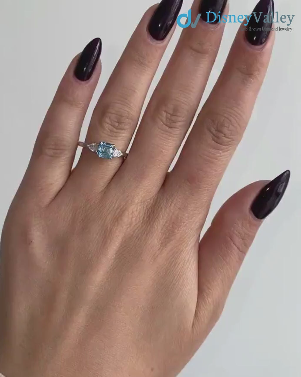 1.30 Carat IGI Certified Blue Diamond / Asscher Diamond Ring