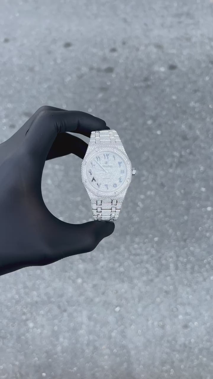 Diamond Audemars Piguet Royal Oak 41mm - Stainless Steel - Arabic Dial