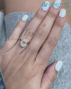 Pear Shaped Lab Grown Engagement Ring, 3Ct Solitaire 10/14\18K solid gold