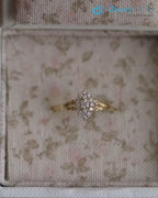 Aphrodite engagement ring, vintage lab grown diamond ring