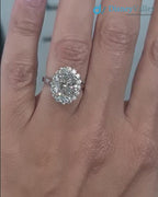 3.20 CTW Oval 3 Stone  IGI Certified pave band engagement ring