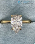 2 Carat IGI Certified Pear Cut Lab Grown Diamond Solitaire Engagement Ring