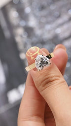 Solid Gold 4mm Heart Cut Moissanite Engagement Ring