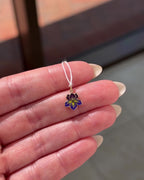 Violet Charm Flower Birth Jewelry,  Special Gift for Birth