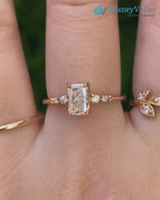 0.70ct Natural Radiant Cut Diamond Engagement Ring, GIA Certified, Ethically sourced diamond ring