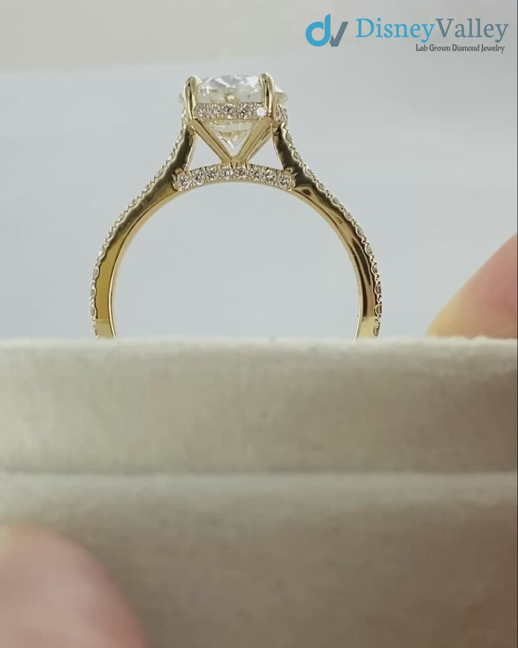 2.5 caret Oval Cut Lab Grown Diamond halo Engagement Ring
