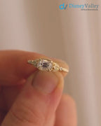 Tulip antique cushion lab diamond vintage engagement ring wedding ring