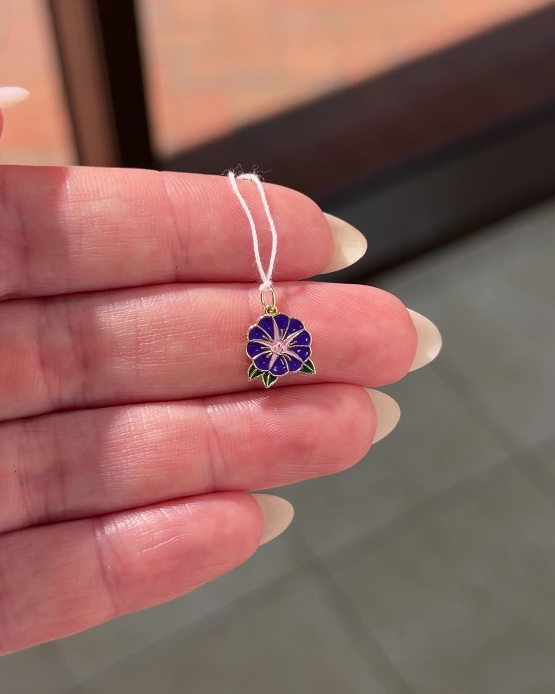 Morning Glory Charm Flower Birth Jewelry,  Special Gift for Birth