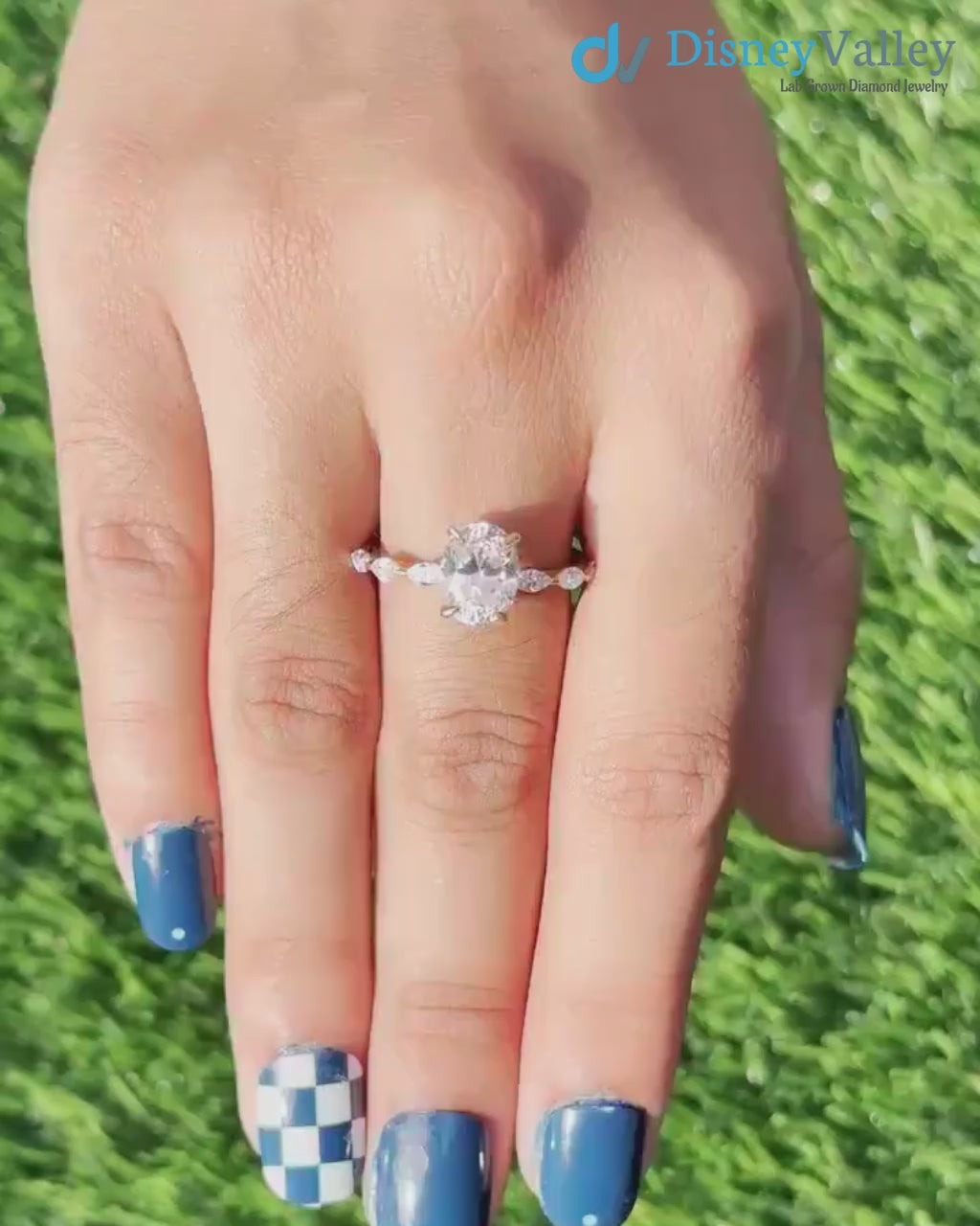 2.6 Ct Oval Cut Lab Grown Diamond Engagement Ring