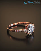 Stunning 2CT oval-cut lan grown three stone  luxurious engagement ring