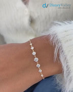 1.0 Ct Round Cut Diamond Stations Solid Yellow Gold Bracelet