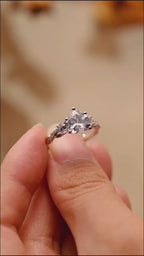 Solid Gold Twisted Band Heart Cut Moissanite Engagement Ring