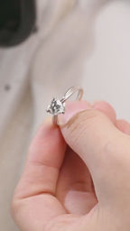 Solid Gold Twisted Band Heart Cut Moissanite Engagement Ring