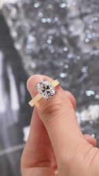 Solid Gold 3mm Band Elongated Cushion Cut Moissanite Engagement Ring, Anniversary Gift for Her